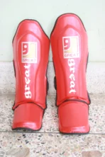 red shin guards